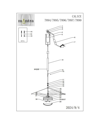 CALICE * COLGANTE PEQUEÑO LED 1L - NEGRO Y BLANCO